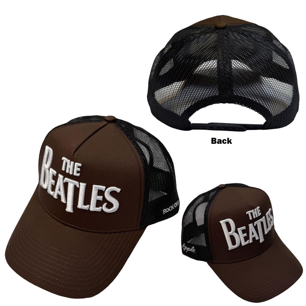 The Beatles - Drop T Logo & Apple Trucker cap - Brown/Black